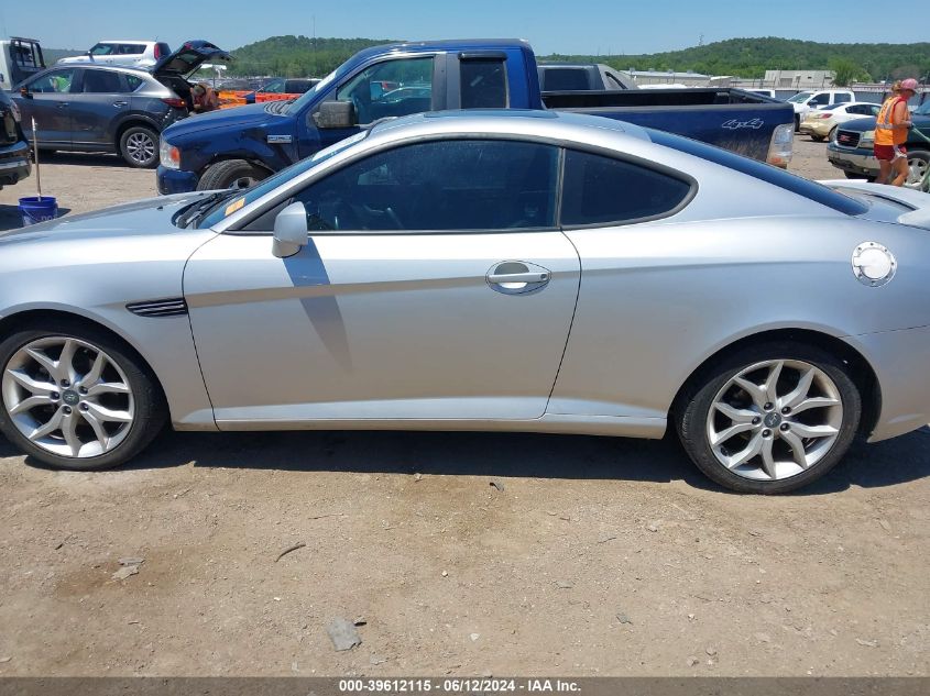 2007 Hyundai Tiburon Gt/Gt Limited/Se VIN: KMHHN66F77U262521 Lot: 39612115