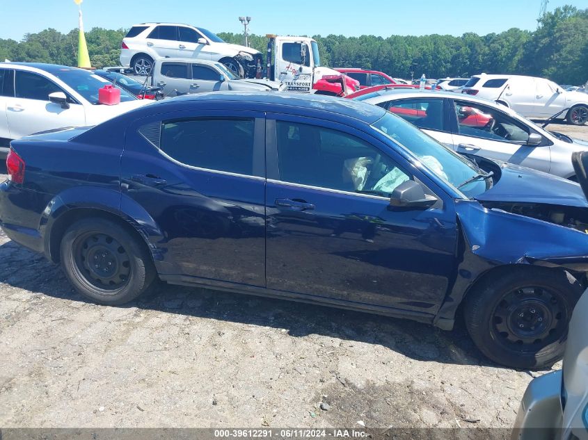 2013 Dodge Avenger Se V6 VIN: 1C3CDZAG8DN756738 Lot: 39612291