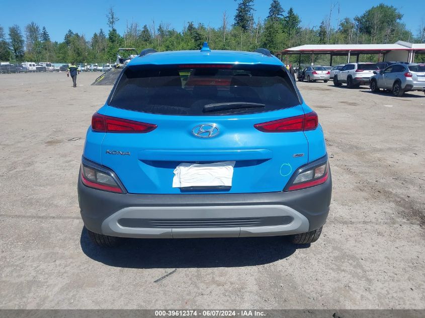 2022 Hyundai Kona Sel VIN: KM8K6CABXNU912235 Lot: 39612374