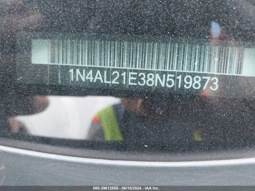 2008 Nissan Altima 2.5 S VIN: 1N4AL21E38N519873 Lot: 39612588