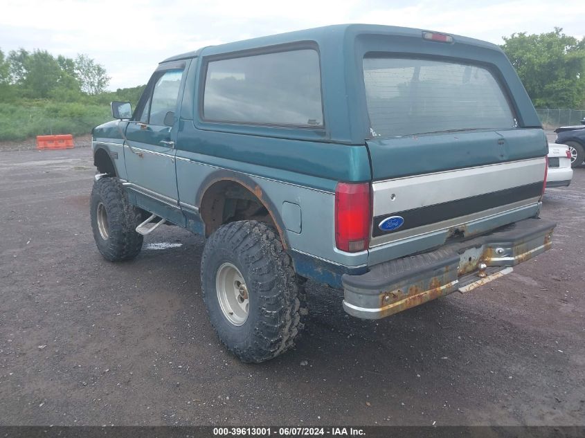 1996 Ford Bronco U100 VIN: 1FMEU15NXTLB20102 Lot: 39613001