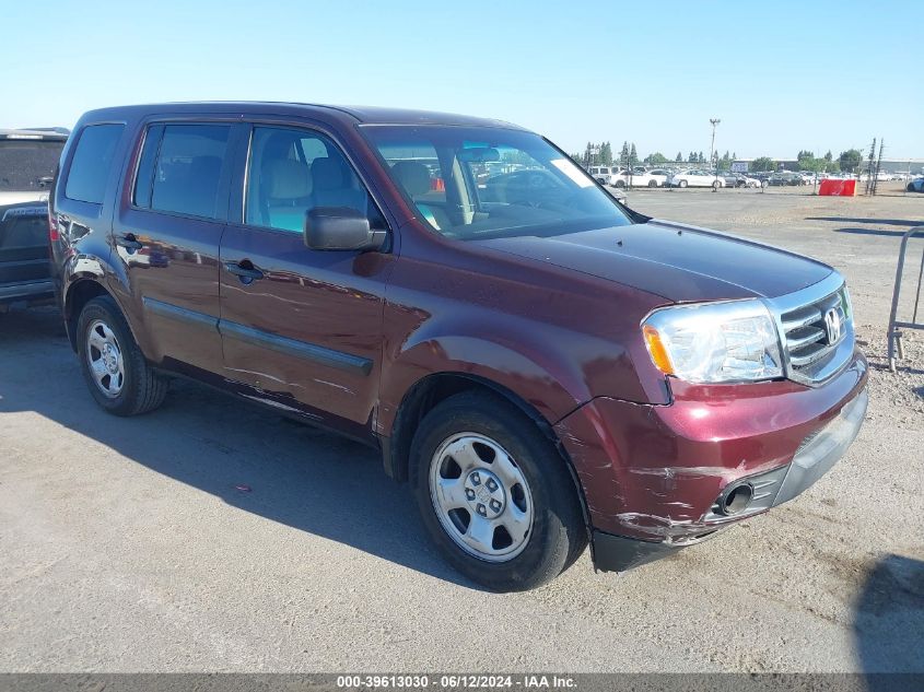 2014 Honda Pilot Lx VIN: 5FNYF4H26EB002715 Lot: 39613030