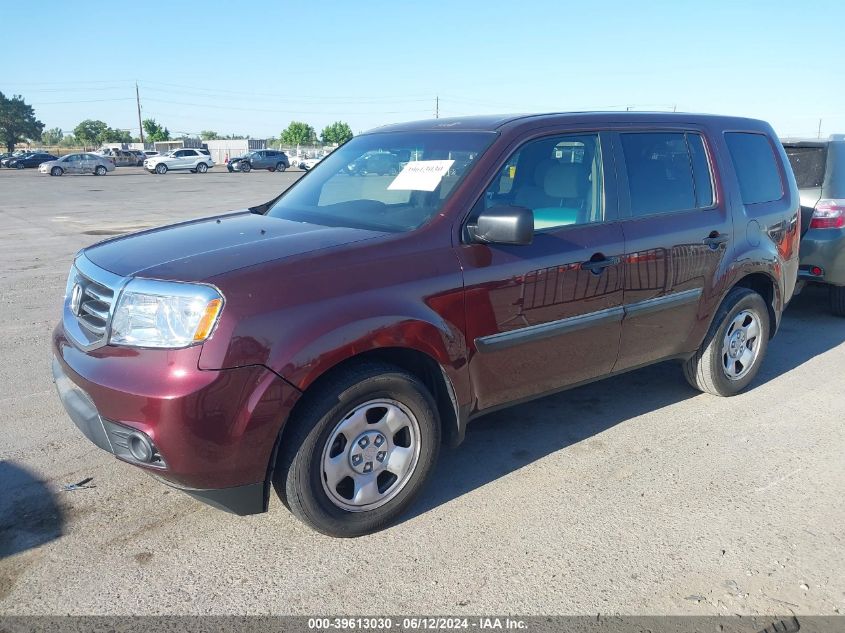 2014 Honda Pilot Lx VIN: 5FNYF4H26EB002715 Lot: 39613030