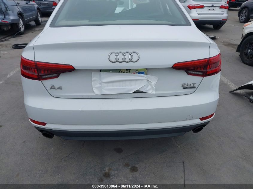2017 Audi A4 2.0T Premium VIN: WAUANAF40HN050091 Lot: 39613064
