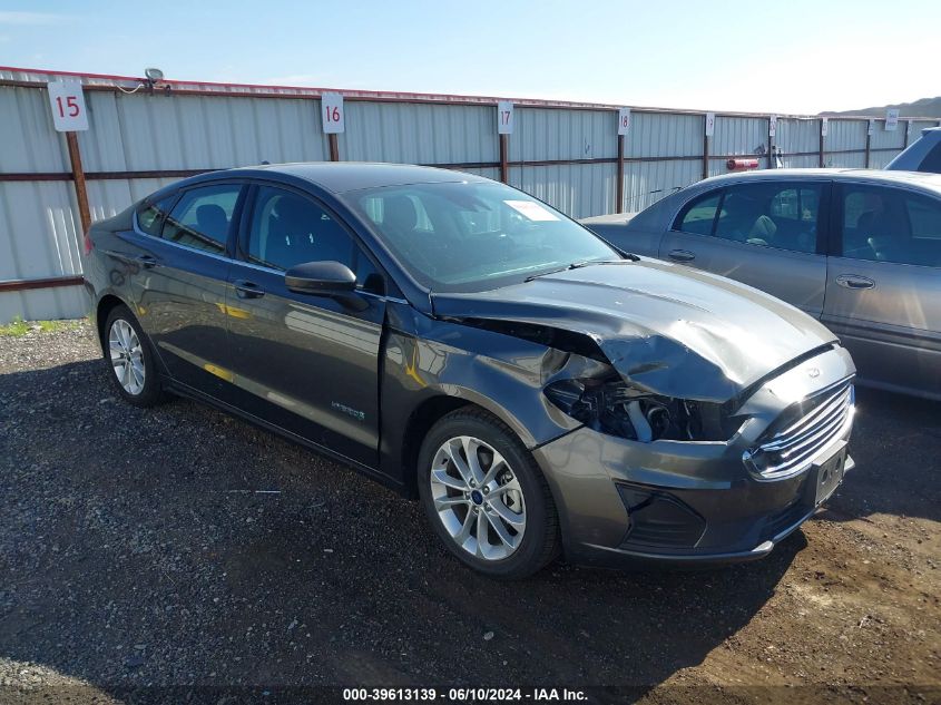 2019 Ford Fusion Hybrid Se VIN: 3FA6P0LU9KR182665 Lot: 39613139