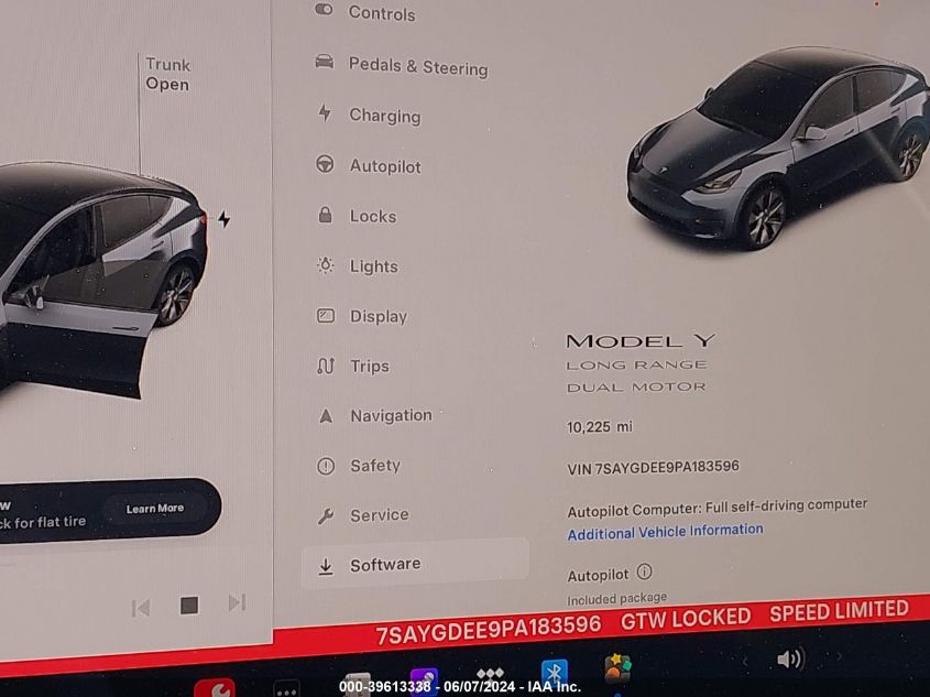 2023 Tesla Model Y VIN: 7SAYGDEE9PA183596 Lot: 39613338