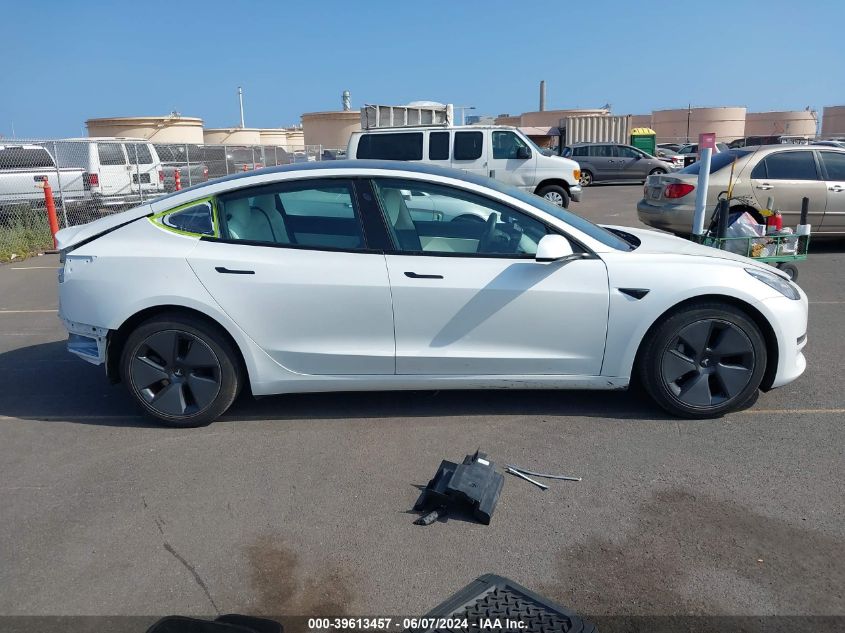 2021 Tesla Model 3 Standard Range Plus Rear-Wheel Drive VIN: 5YJ3E1EA4MF851828 Lot: 39613457