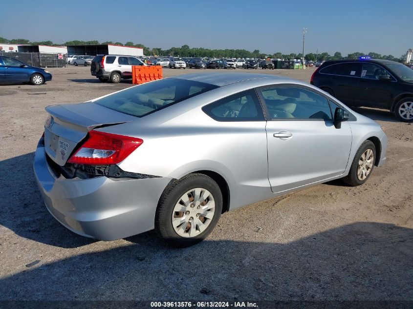 2012 Honda Civic Lx VIN: 2HGFG3B57CH524814 Lot: 39613576