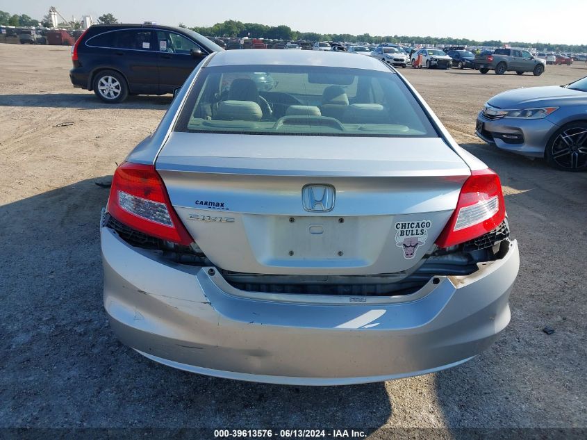 2012 Honda Civic Lx VIN: 2HGFG3B57CH524814 Lot: 39613576