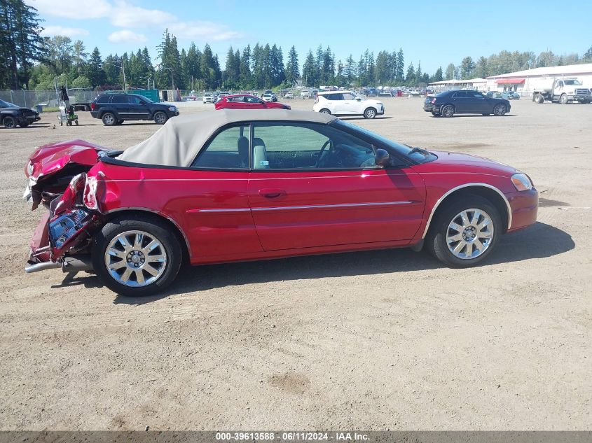 2006 Chrysler Sebring Limited VIN: 1C3EL65R26N100298 Lot: 39613588