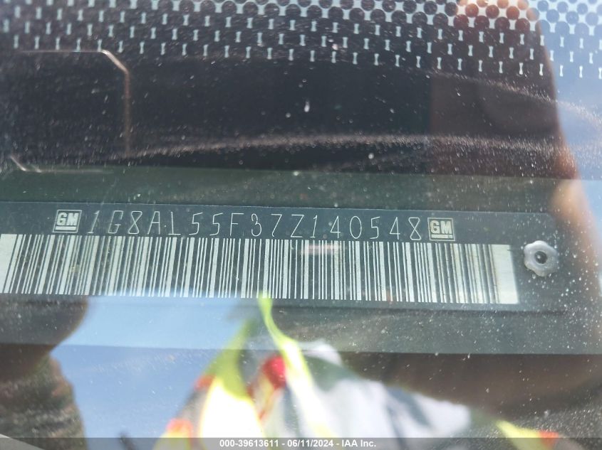 2007 Saturn Ion 3 VIN: 1G8AL55F37Z140548 Lot: 39613611