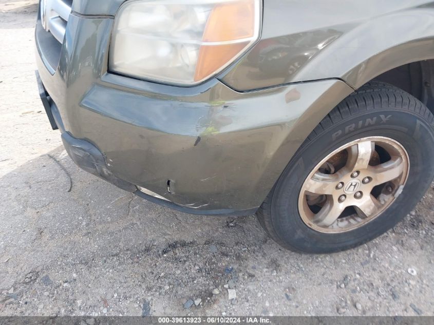 2006 Honda Pilot Ex VIN: 5FNYF28436B035761 Lot: 39613923