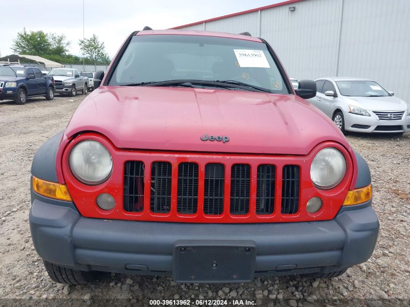 2005 Jeep Liberty Sport VIN: 1J4GK48K65W627015 Lot: 39613962