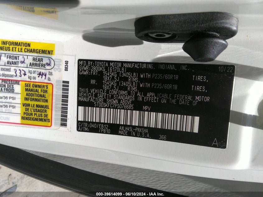 2023 Toyota Sienna Xse VIN: 5TDDSKFC7PS076685 Lot: 39614099