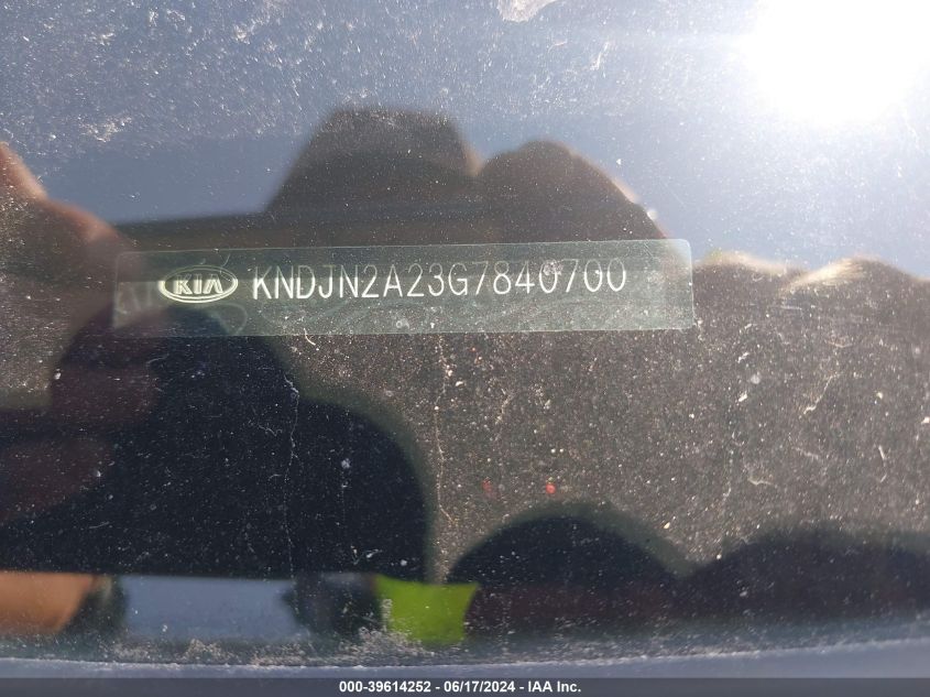 2016 Kia Soul VIN: KNDJN2A23G7840700 Lot: 39614252