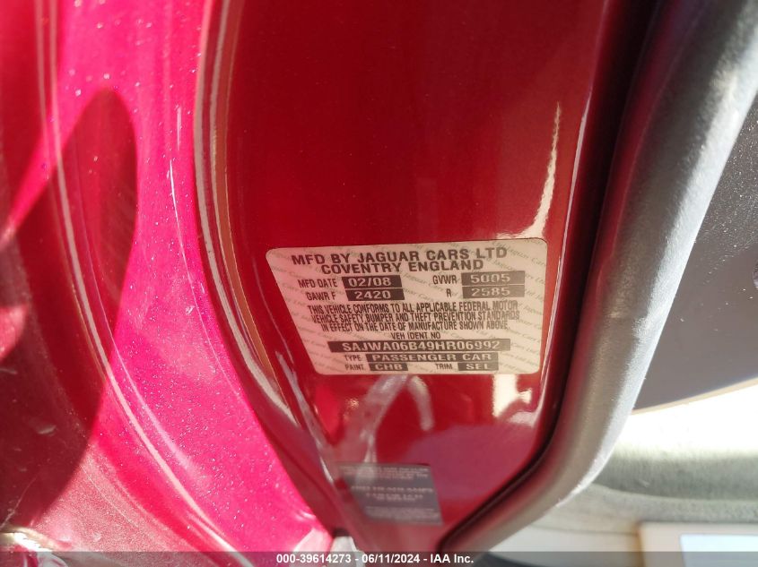 2009 Jaguar Xf Premium Luxury VIN: SAJWA06B49HR06992 Lot: 39614273