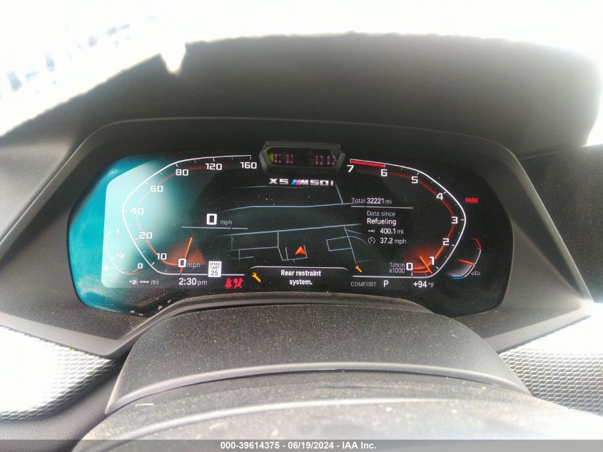 2022 BMW X5 M50I VIN: 5UXJU4C05N9K65459 Lot: 39614375