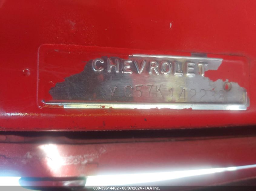 1957 Chevrolet Bel Air VIN: VC57K142238 Lot: 39614462