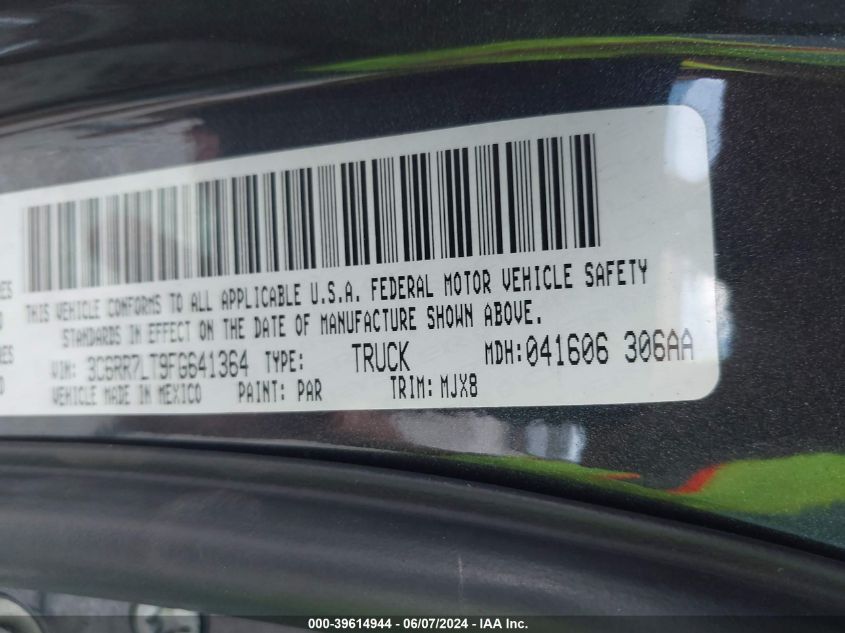 2015 Ram 1500 Big Horn VIN: 3C6RR7LT9FG641364 Lot: 39614944