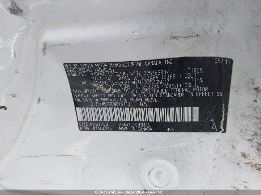 2013 TOYOTA RAV4 XLE - 2T3RFREVXDW046113