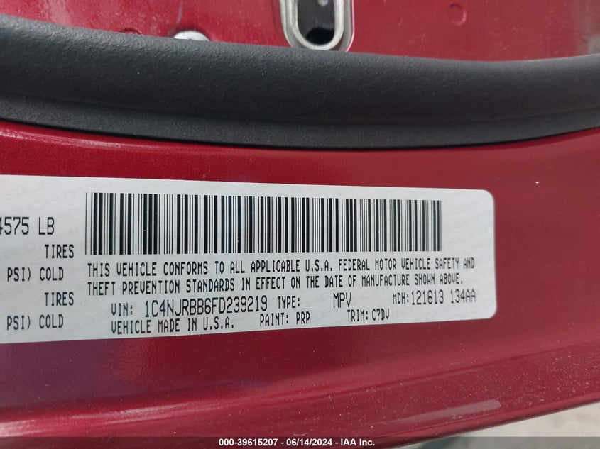 2015 JEEP PATRIOT SPORT - 1C4NJRBB6FD239219