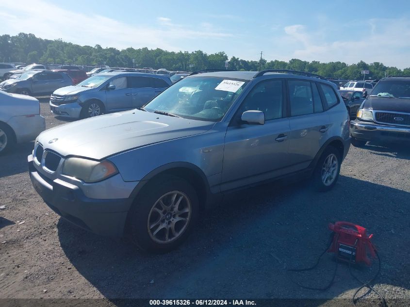 2004 BMW X3 2.5I VIN: WBXPA73484WC38304 Lot: 39615326