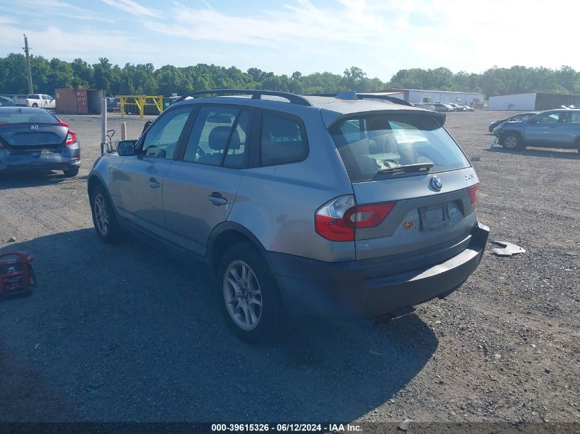 2004 BMW X3 2.5I VIN: WBXPA73484WC38304 Lot: 39615326