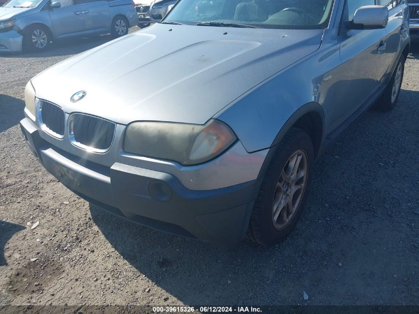 2004 BMW X3 2.5I VIN: WBXPA73484WC38304 Lot: 39615326