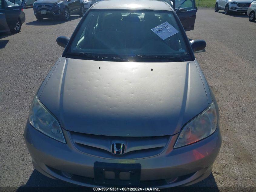 2004 Honda Civic Lx VIN: 2HGES15574H620437 Lot: 39615331