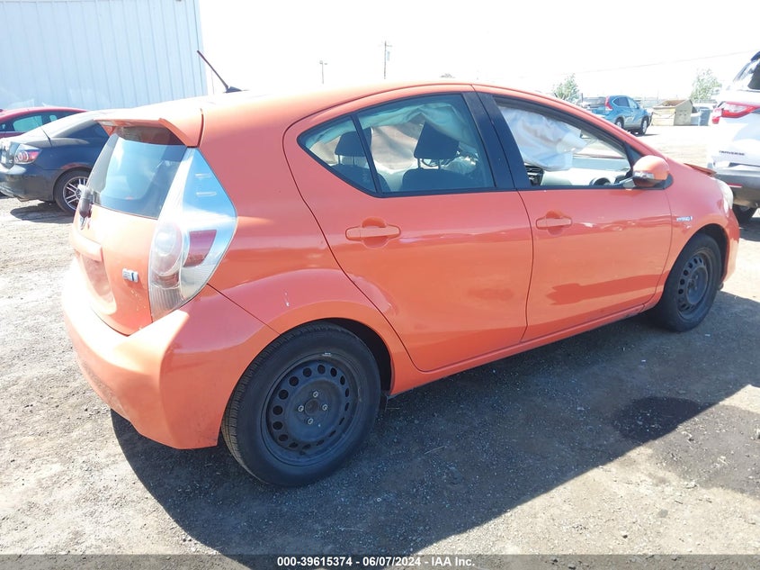 2012 Toyota Prius C Two VIN: JTDKDTB36C1019544 Lot: 39615374