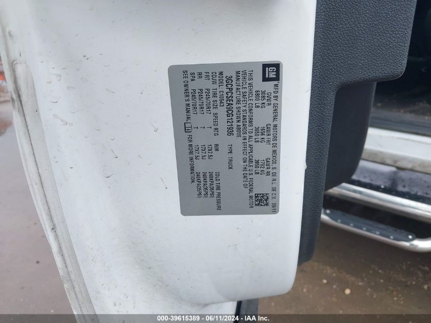 2012 Chevrolet Silverado 1500 Lt VIN: 3GCPCSEA9CG121936 Lot: 39615389