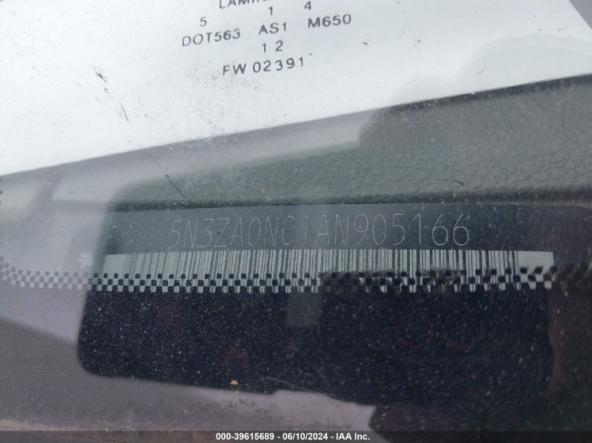 2010 Infiniti Qx56 VIN: 5N3ZA0NC1AN905166 Lot: 39615689