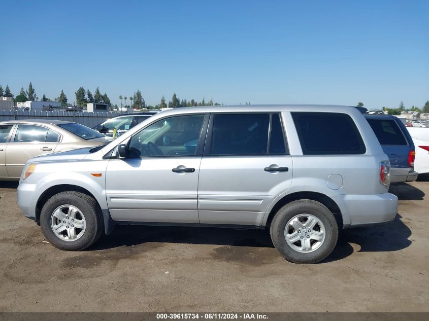 2007 Honda Pilot Lx VIN: 5FNYF28177B042297 Lot: 39615734