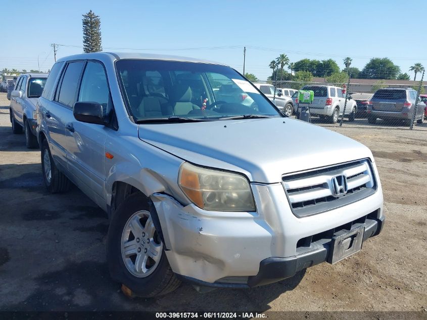 2007 Honda Pilot Lx VIN: 5FNYF28177B042297 Lot: 39615734