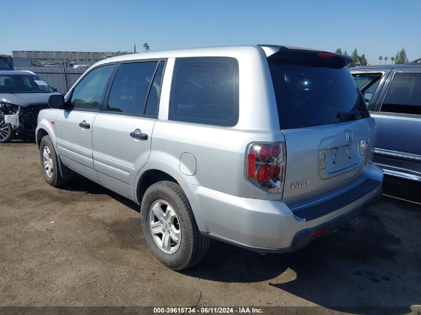 2007 Honda Pilot Lx VIN: 5FNYF28177B042297 Lot: 39615734