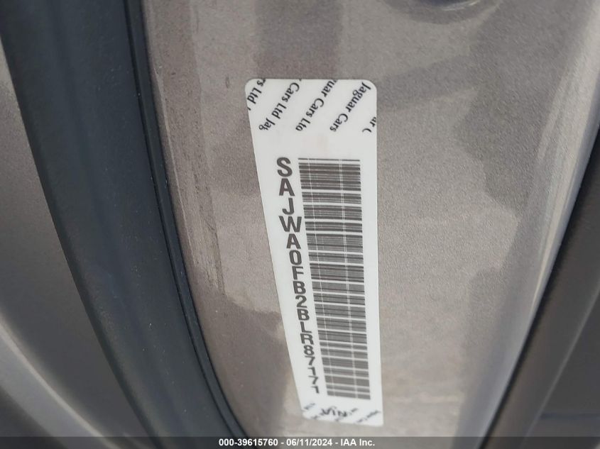 2011 Jaguar Xf VIN: SAJWA0FB2BLR87171 Lot: 39615760