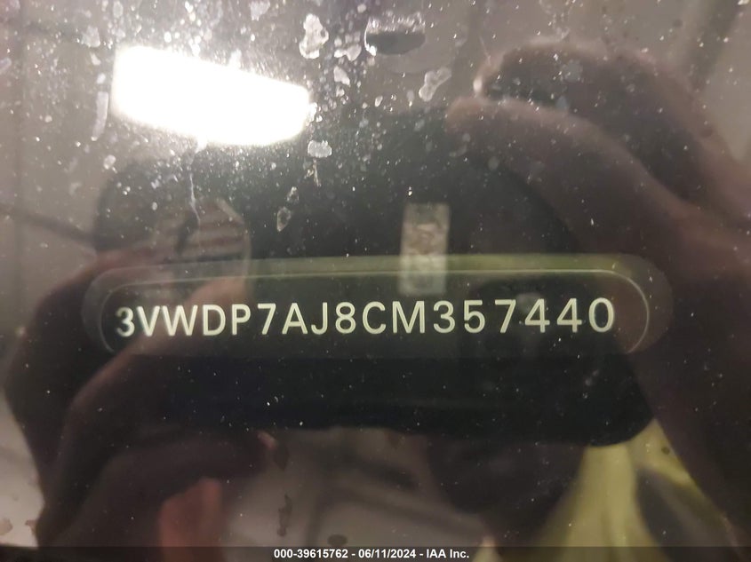 2012 Volkswagen Jetta 2.5L Se VIN: 3VWDP7AJ8CM357440 Lot: 39615762
