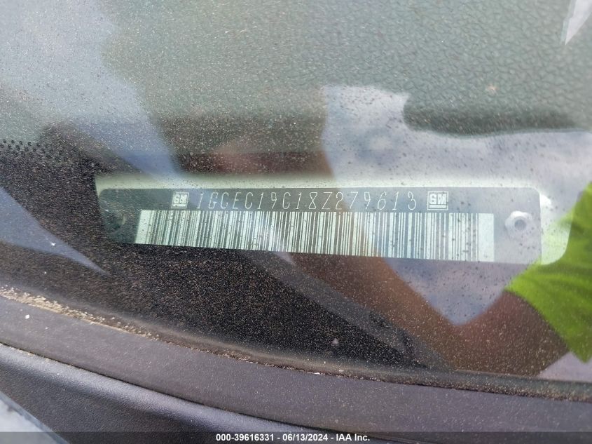 2008 Chevrolet Silverado 1500 Work Truck VIN: 1GCEC19C18Z279613 Lot: 39616331