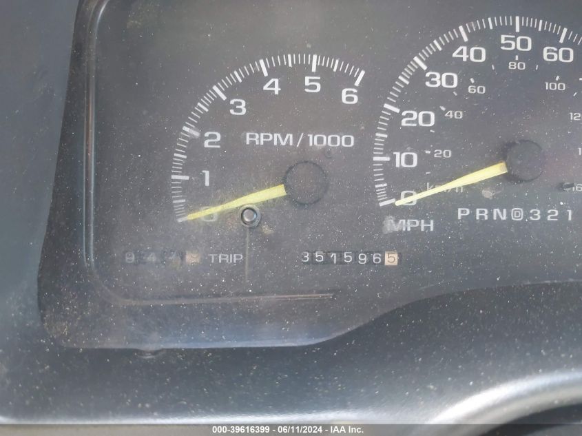 1997 Chevrolet Tahoe Ls VIN: 1GNEC13R7VJ309051 Lot: 39616399