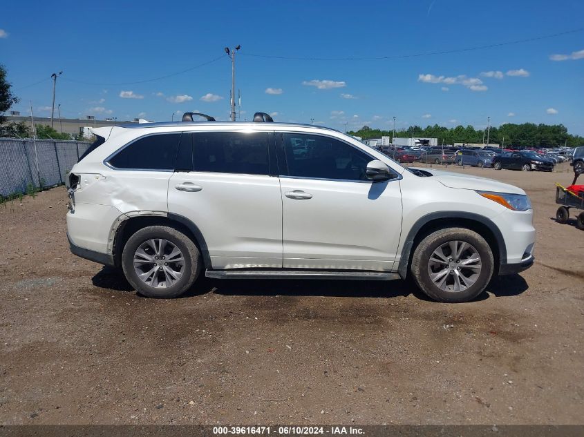 2014 Toyota Highlander Xle V6 VIN: 5TDKKRFH8ES025396 Lot: 39616471