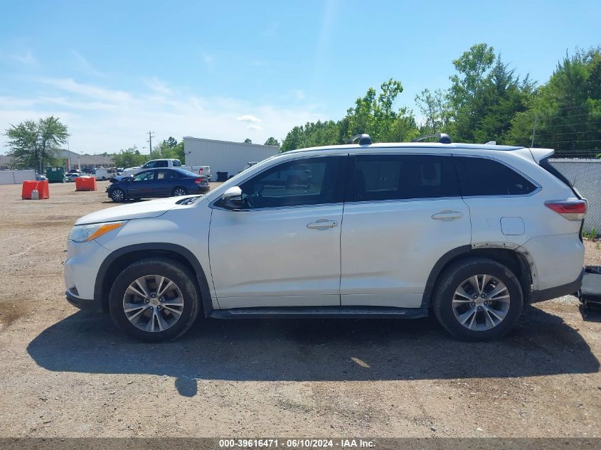 2014 Toyota Highlander Xle V6 VIN: 5TDKKRFH8ES025396 Lot: 39616471