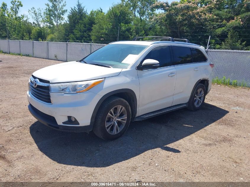 2014 Toyota Highlander Xle V6 VIN: 5TDKKRFH8ES025396 Lot: 39616471