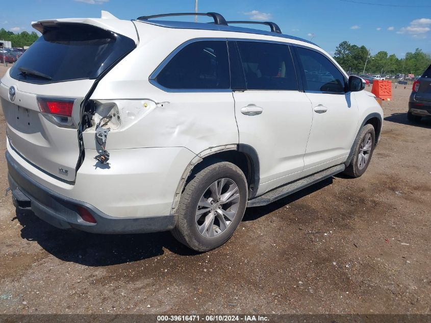 2014 Toyota Highlander Xle V6 VIN: 5TDKKRFH8ES025396 Lot: 39616471