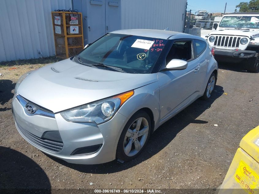 2013 Hyundai Veloster Base W/Black VIN: KMHTC6ADXDU174614 Lot: 39616749