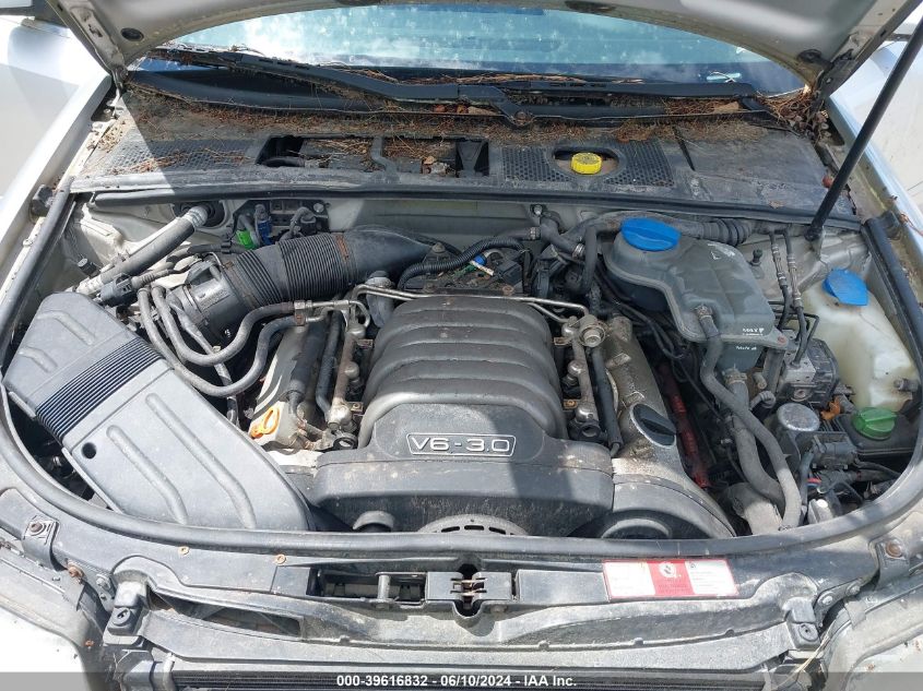 2002 Audi A4 3.0 VIN: WAULT68E62A167738 Lot: 39616832