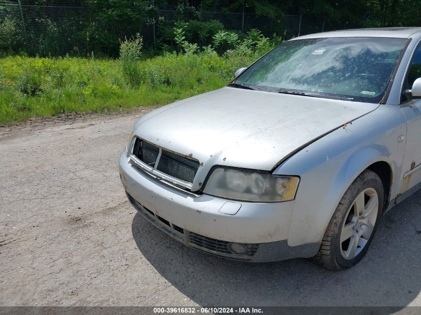 2002 Audi A4 3.0 VIN: WAULT68E62A167738 Lot: 39616832