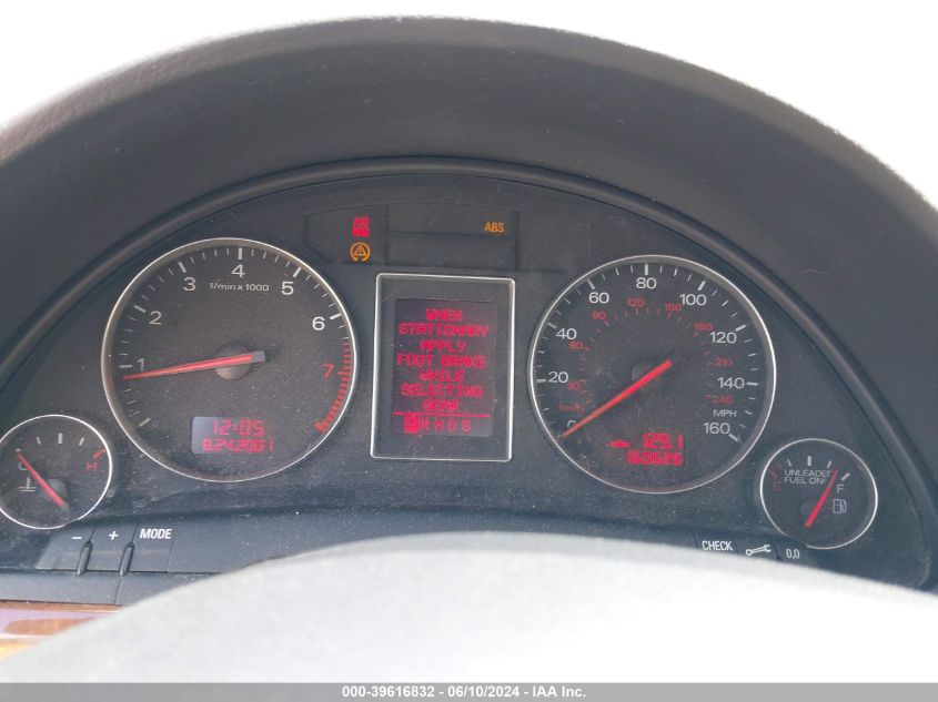 WAULT68E62A167738 | 2002 AUDI A4