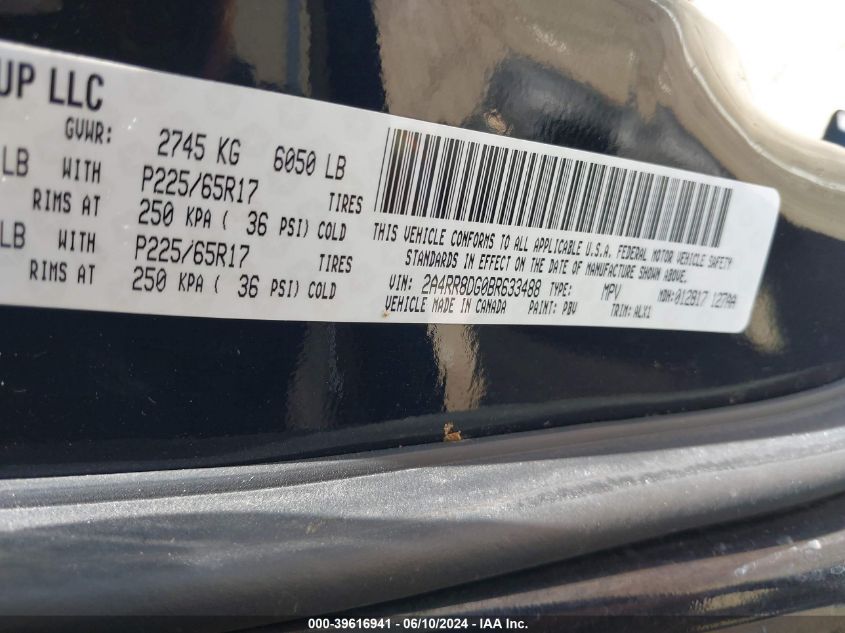 2011 Chrysler Town & Country Touring-L VIN: 2A4RR8DG0BR633488 Lot: 39616941