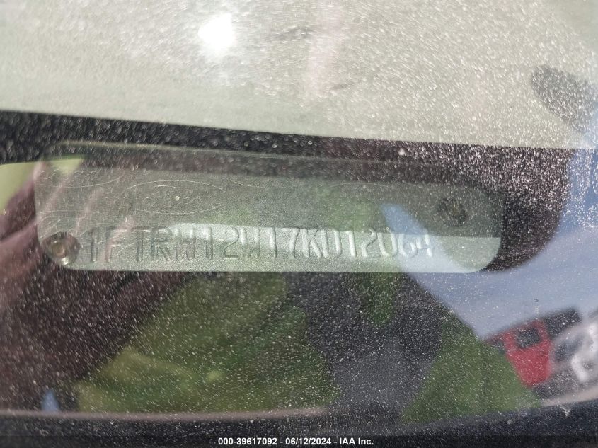 2007 Ford F-150 Xlt VIN: 1FTRW12W17KD12064 Lot: 39617092