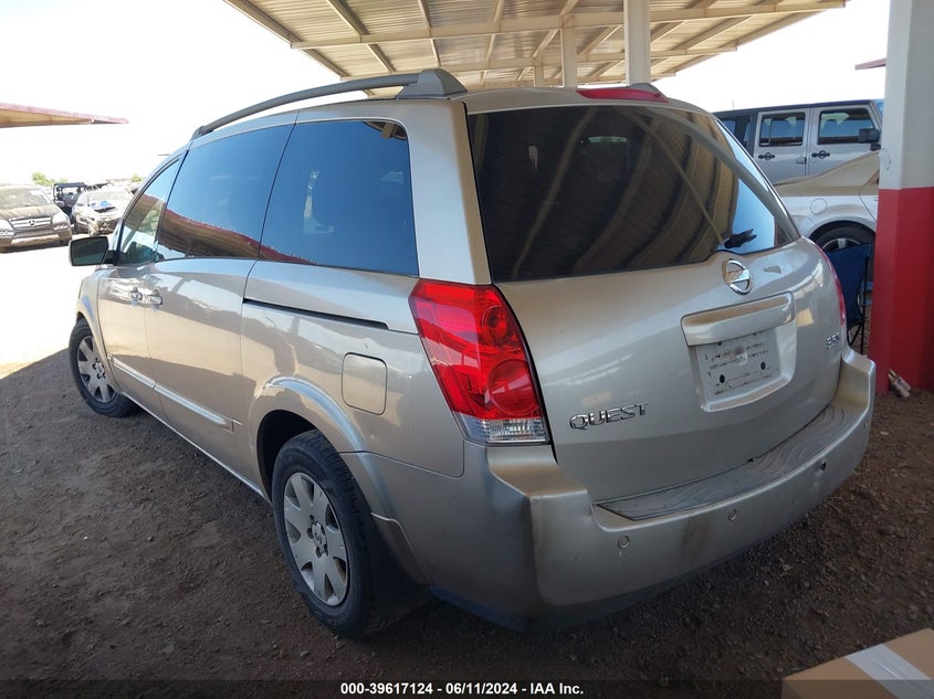 2006 Nissan Quest 3.5 S VIN: 5N1BV28U56N125614 Lot: 39617124